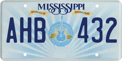 MS license plate AHB432