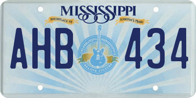 MS license plate AHB434