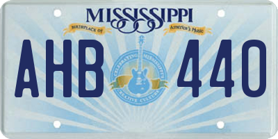 MS license plate AHB440