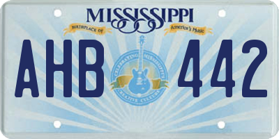 MS license plate AHB442
