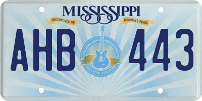MS license plate AHB443