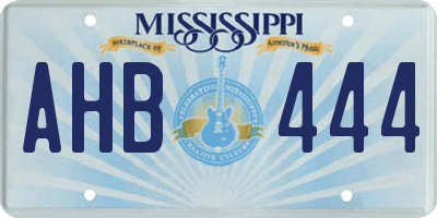 MS license plate AHB444