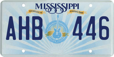 MS license plate AHB446