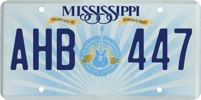 MS license plate AHB447
