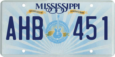 MS license plate AHB451