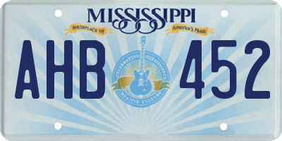 MS license plate AHB452