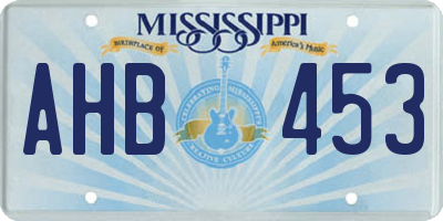MS license plate AHB453