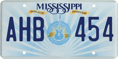 MS license plate AHB454
