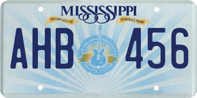 MS license plate AHB456