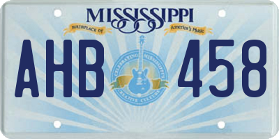 MS license plate AHB458