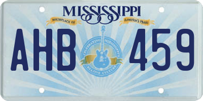 MS license plate AHB459
