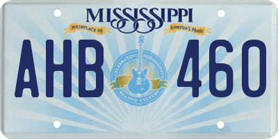 MS license plate AHB460