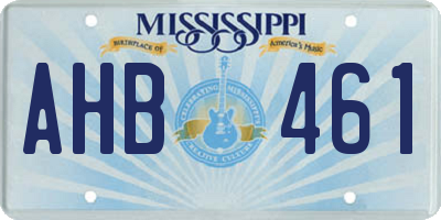 MS license plate AHB461