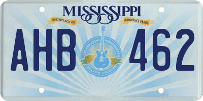 MS license plate AHB462