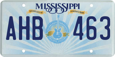 MS license plate AHB463