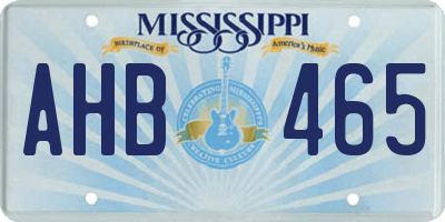 MS license plate AHB465