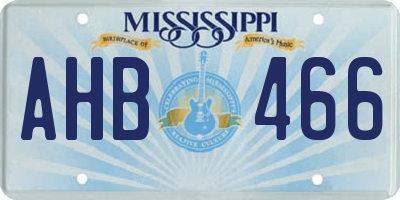 MS license plate AHB466
