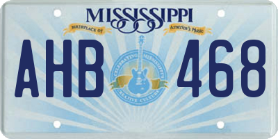 MS license plate AHB468
