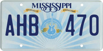 MS license plate AHB470