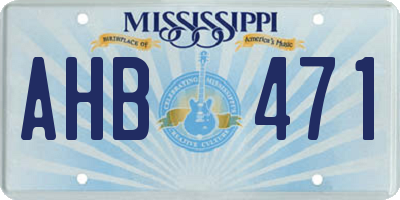 MS license plate AHB471