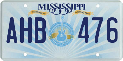 MS license plate AHB476