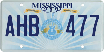 MS license plate AHB477