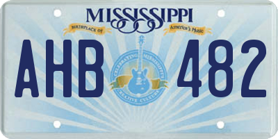 MS license plate AHB482