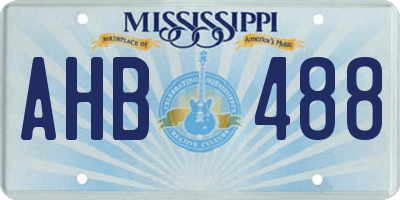 MS license plate AHB488