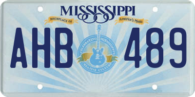 MS license plate AHB489