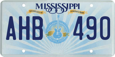 MS license plate AHB490