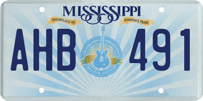 MS license plate AHB491