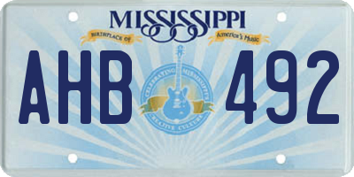 MS license plate AHB492
