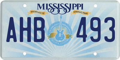 MS license plate AHB493