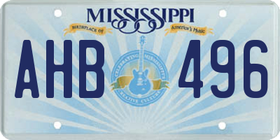 MS license plate AHB496
