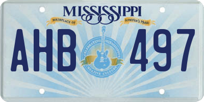 MS license plate AHB497