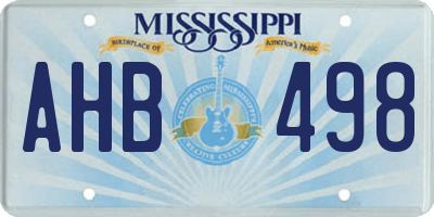 MS license plate AHB498