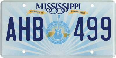 MS license plate AHB499