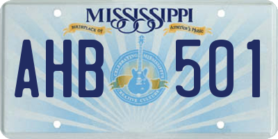 MS license plate AHB501