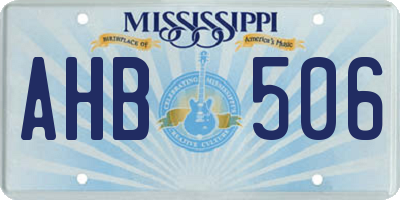 MS license plate AHB506