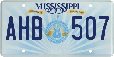 MS license plate AHB507