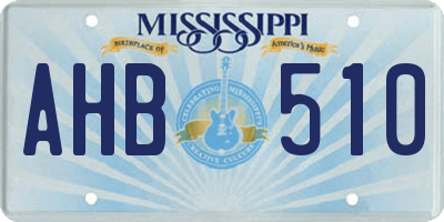 MS license plate AHB510