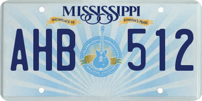 MS license plate AHB512