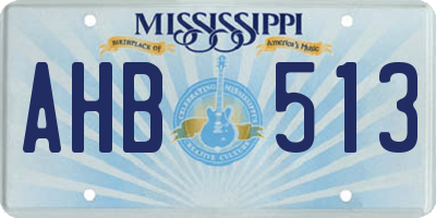 MS license plate AHB513