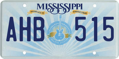 MS license plate AHB515