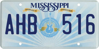 MS license plate AHB516
