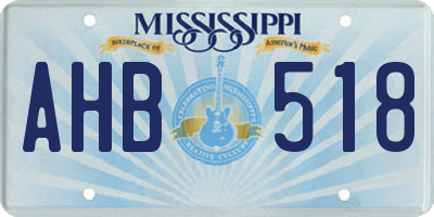 MS license plate AHB518