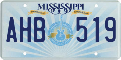 MS license plate AHB519