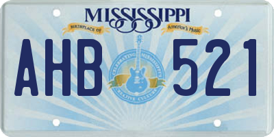 MS license plate AHB521