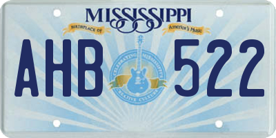 MS license plate AHB522