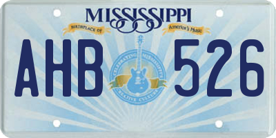 MS license plate AHB526